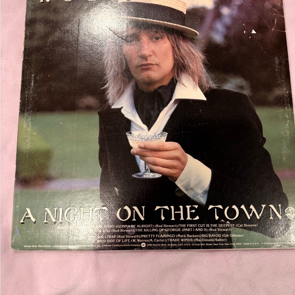 Rod Stewart Warner Bros. Vinyl Record - A Night on the Town